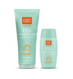 Martiderm pack Sun Care Protetor solar ativo d loção corporal spf50+ 200ml+ ativo d fluido spf50+ 50ml