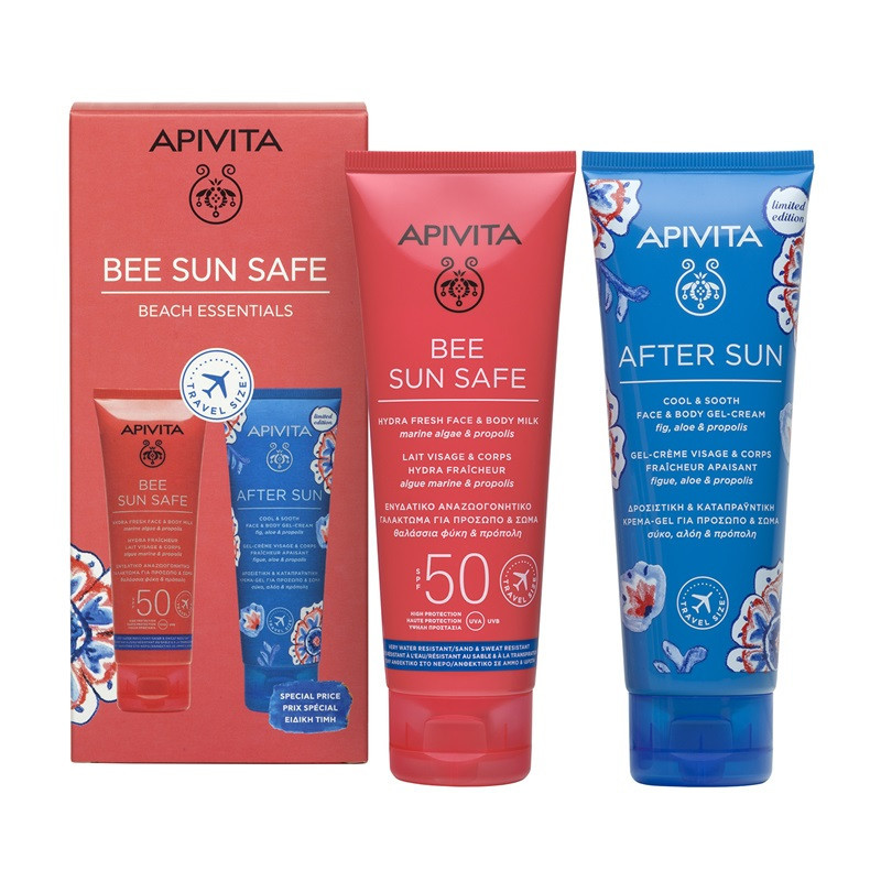 Apivita Pack Bee Sun Safe Leche Solar Cuerpo y Rostro SPF50 100ml + After Sun 100ml