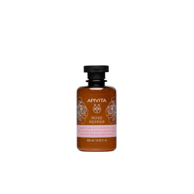 Apivita Gel Douche Poivre Rose Aux Huiles Essentielles 250 ml