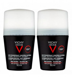 Vichy Homme Pack Care Antranspiran 72h滚动2x50ml