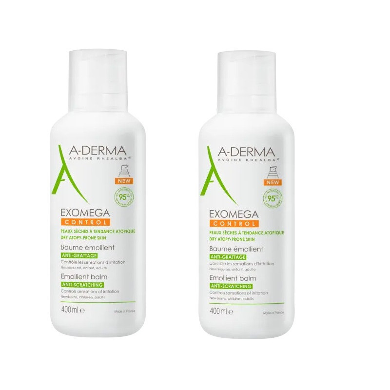 A-Derma Pack Exomega Control Bálsamo Emoliente Antiprurido 2x400ml