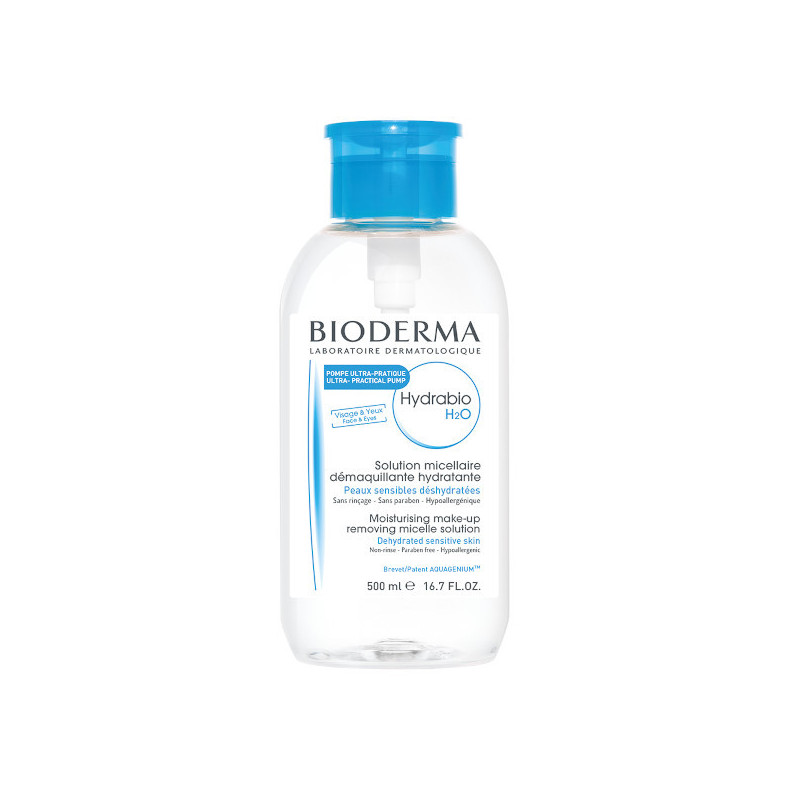 Bioderma hydrabio H2O vatten micellär pump omvänd 500 ml