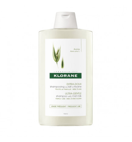 Klorane Capilar Champô Leite de Aveia para todos os tipos de cabelo. Embalagem de 100 ml 400 ml