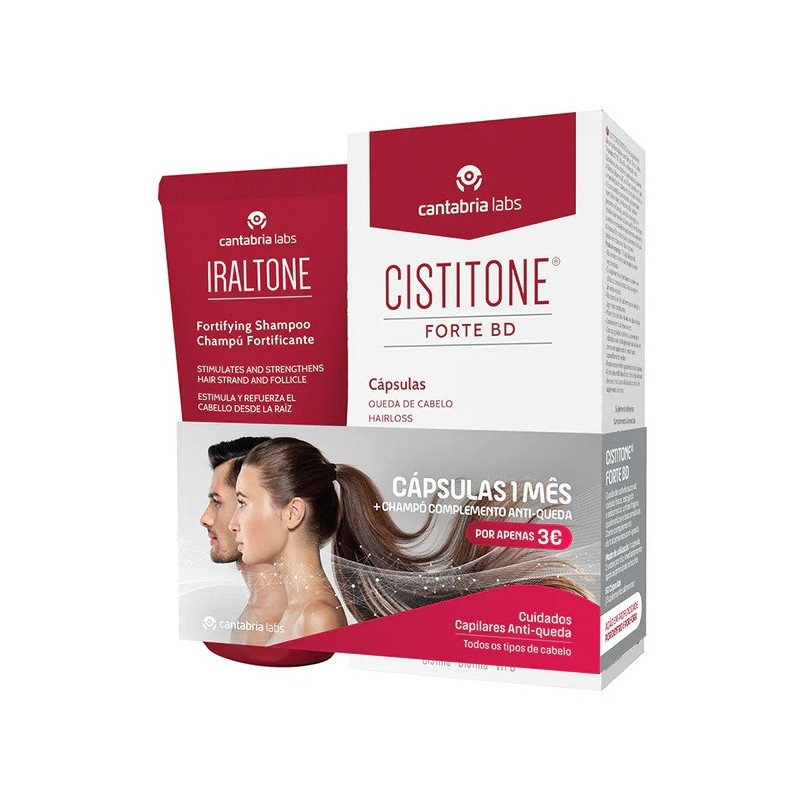 Cistitone Pack Forte BD 60 cápsulas + Iraltone Champô 200ml