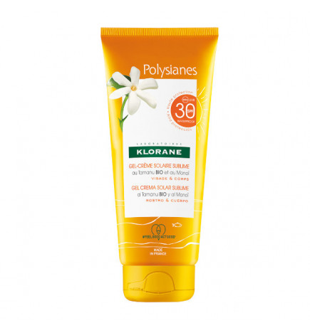 Klorane Polysianes Protetor Solar Gel-Creme Sublimador SPF30 - Rosto & Corpo 200ml 200 ml