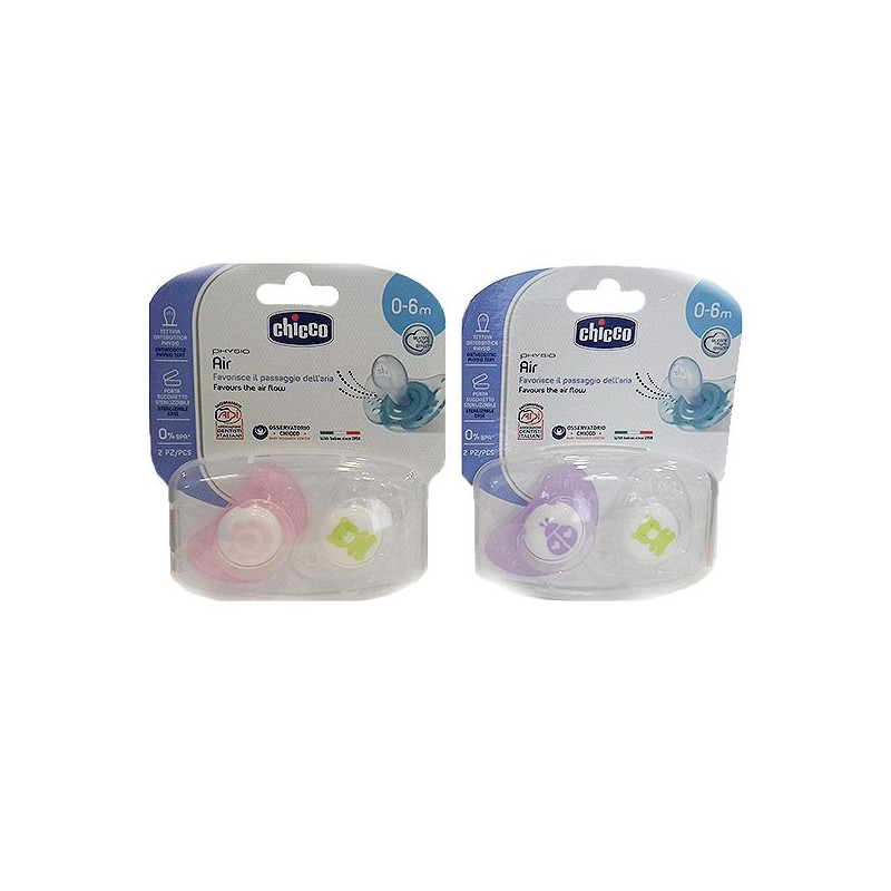 Chicco Chupeta Silicone Physio Air 0-6M 2x