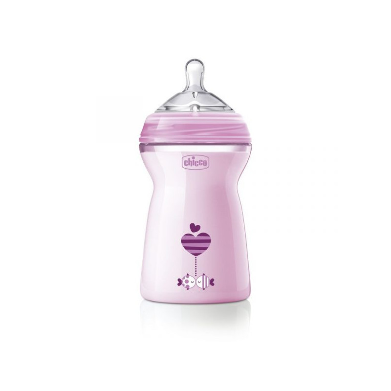 Chicco Biberão Silicone NaturalFeeling 6M+ 330ml Rosa