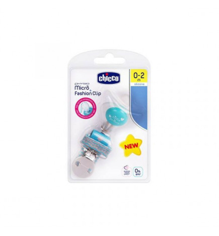 Chicco Pack Physio Micro Chupeta Silicone + Fashion Clip Menino 0-2 1 Chupeta + 1 Clip