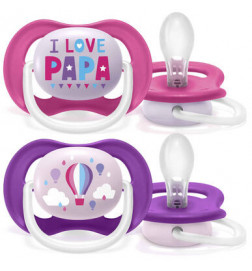Avent Pack 2 Chupetas Ultra Air 6-18m Rosa/Roxo