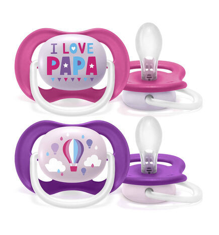 Avent Pack 2 Chupetas Ultra Air 6-18m Rosa/Roxo