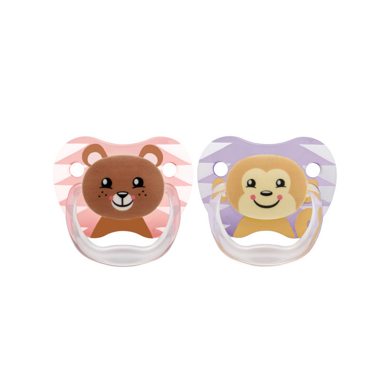 Dr Browns Prevent Chupeta Silicone Animais Menina 6-12M Dr Browns Prevent Chupeta Silicone Animais Menina 6-12M
