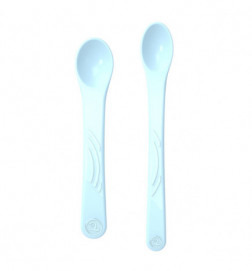 Twistshake Cucharas rectas 6+m Pack 2 Pastel Azul