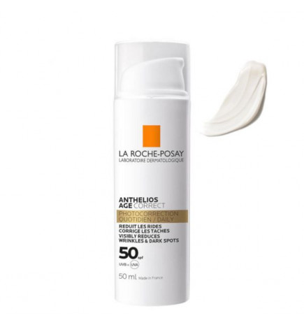 La Roche-Posay Anthelios Age Correct SPF 50 sans teinte – Anti-rides et Anti-taches 50ml