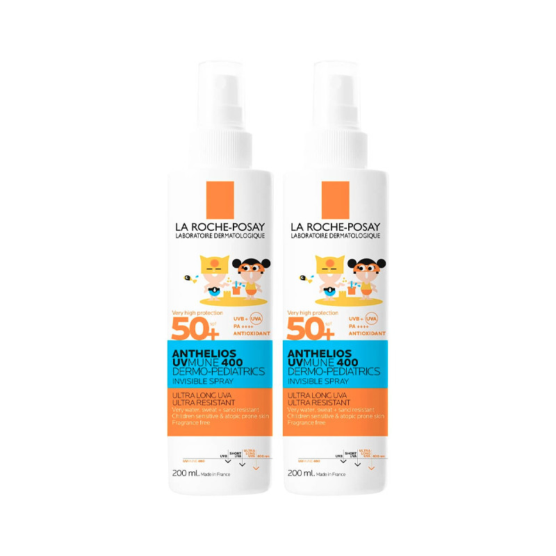 La Roche-Posay Anthelios Pack Spray Invisibile Dermo-Pediatrico Protezione Solare SPF50+ 2x200ml