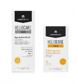 Heliocare Pack 360 Protetor Solar Age Active Fluid FPS50+ 50ml + 360 D Plus 30 Cápsulas