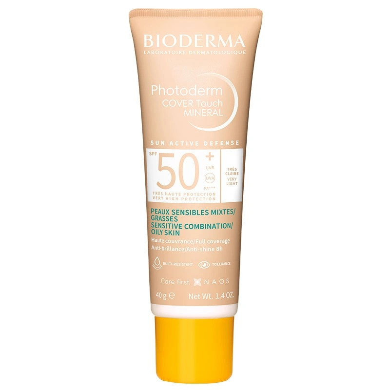 Bioderma Photoderm Cover Touch Crème Solaire Minérale Ton Très Clair SPF50+ 40 g