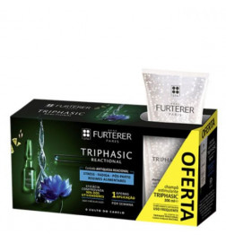 Rene Furterer Pack Triphasic Reactional 12x5 ml + Shampoing Anti-Chute 100 ml