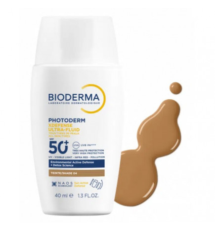 Bioderma Photoderm Xdefense Ultra-fluid Viso Spf50+ Tonalità 04 Pelle Scura 40ml