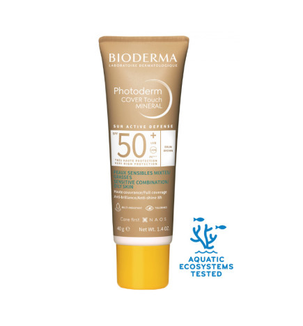 Bioderma Photoderm Cover Touch Crème Solaire Minérale Ton Bronze SPF50+ 40 g