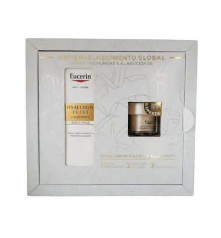 Eucerin Hyaluron-Filler + Elasticity  Contorno De Olhos 15ml + Creme de Dia SPF50 20ml Coffret