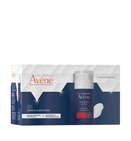 Avène Men Cuidado Hidratante Anti-Idade 50ml + Gel de Limpeza 100ml + Bolsa Necessaire Coffret