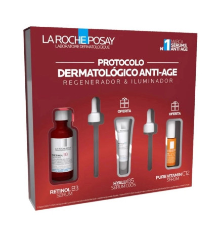 La Roche Posay Retinol B3 Sérum 30ml + Pure Vitamin C12 Sérum 10ml + Hyalu B5 Sérum Olhos 5ml Coffret