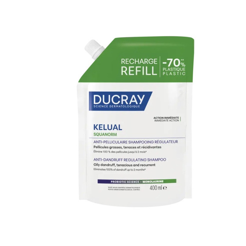 Ducray Kelual Squanorm  Shampooing Régulateur Antipelliculaire Eco-Refill 400ml