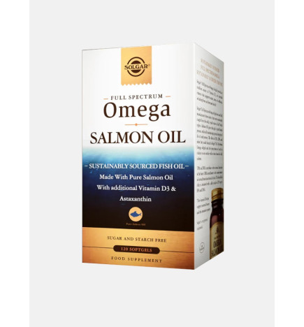 Solgar Full Spectrum Óleo de Salmão Selvagem Do Alasca 120 cápsulas