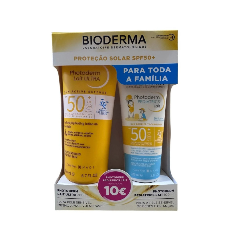 Bioderma Photoderm Leite Ultra SPF50+ 200ml + Photoderm Pediatrics Leite SPF50+ 100ml