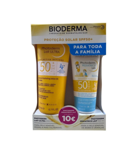 Bioderma Photoderm Leite Ultra SPF50+ 200ml + Photoderm Pediatrics Leite SPF50+ 100ml
