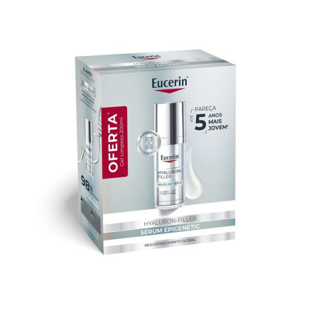 Eucerin Hyaluron-Filler Epigenetic Sérum 30ml + Dermatoclean Hyaluron Gel de Limpeza 200ml Pack