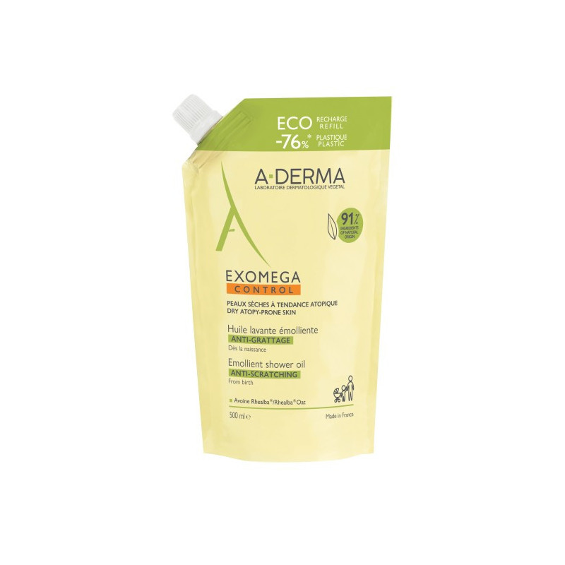 A-Derma Exomega Control Badeöl für atopische Haut, Nachfüllpackung 500 ml