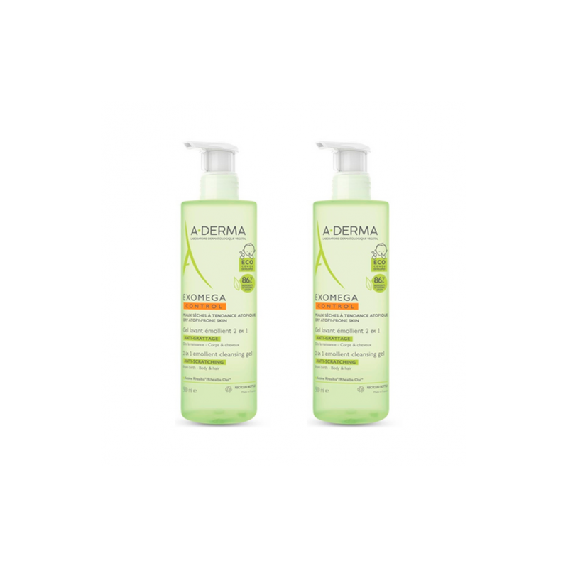 A-Derma Pack Exomega Control Gel Corp/cab 2x 500ml