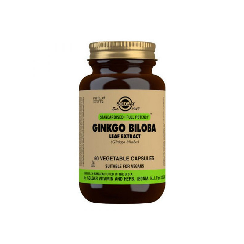 Solgar S.F.P. Extracto de hoja de Ginkgo Biloba 60 cápsulas