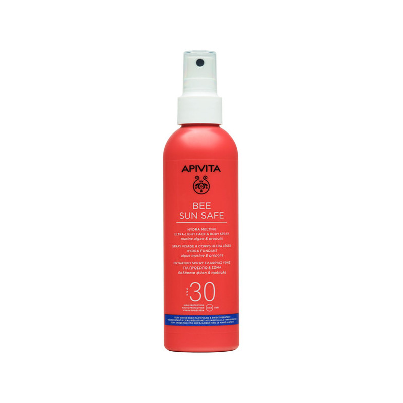 Apivita Bee Sun Safe Ultralekki spray nawilżający do twarzy i ciała SPF30 200ml