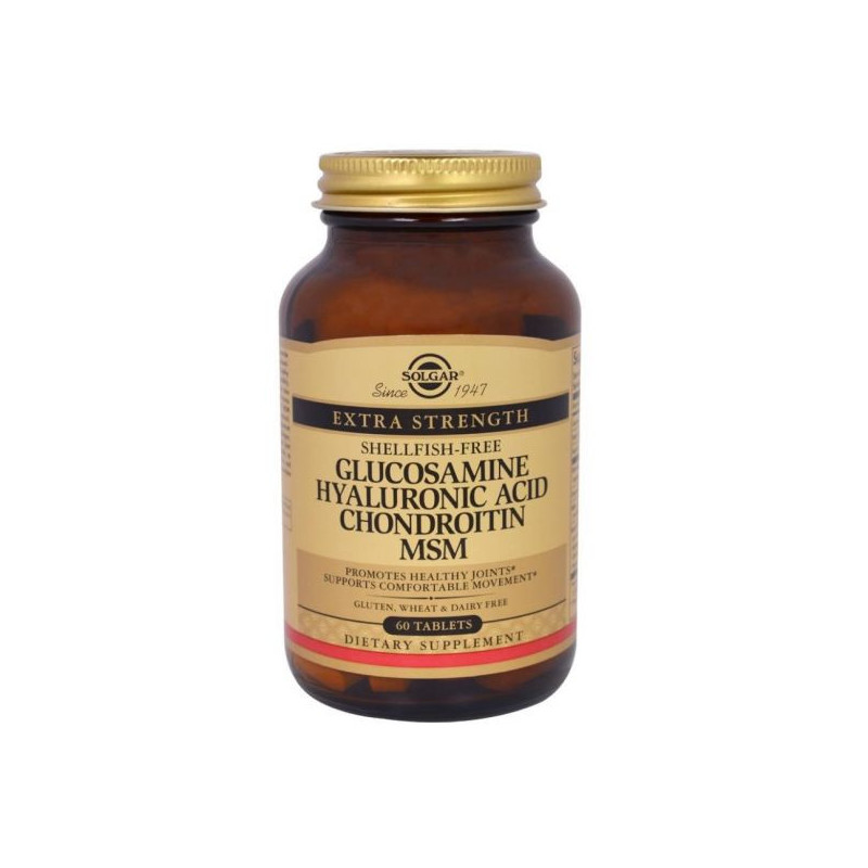 Solgar Glucosamina + Ácido Hialurónico + Condroitina + MSM 60 Cápsulas