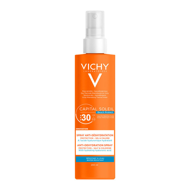 Semburan Badan Anti-Dehidrasi Vichy Capital Soleil SPF30+ 200ml