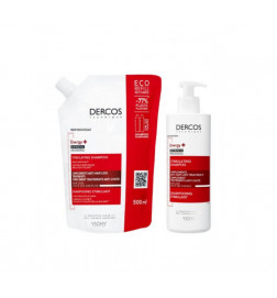 Vichy Pack Dercos Szampon Stymulujący 400ml + Ecorefill 500ml