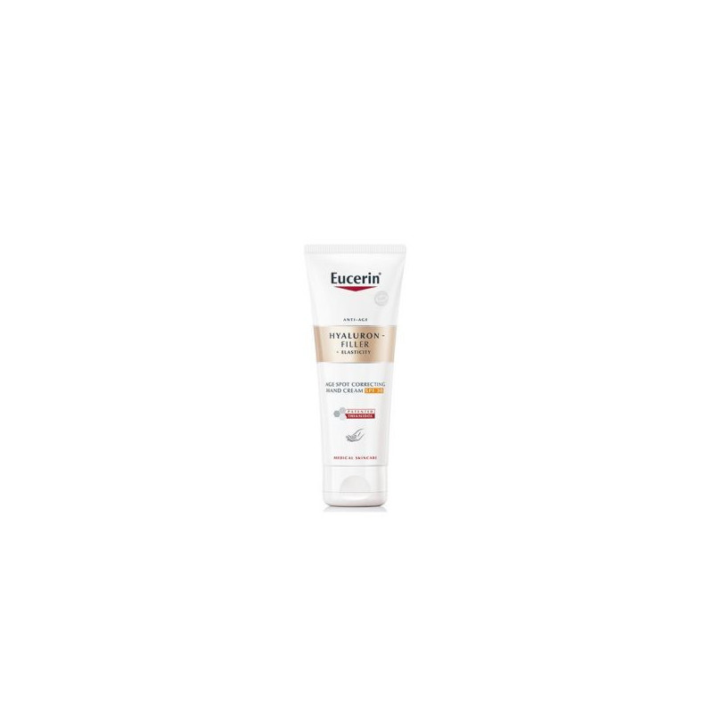 Crema de manos correctora de manchas Eucerin Hyaluron Filler+ Elasticity con protección solar FPS 30 75 ml