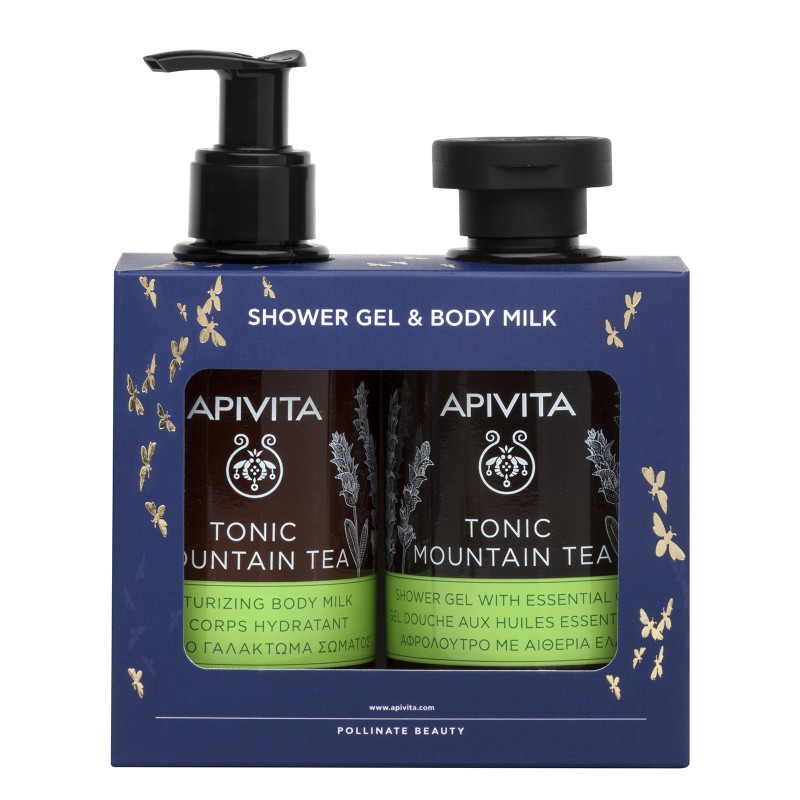 Apivita Coffret Gel de Banho Tonic Montain Tea 250ml + Leite Hidratante Corporal 200ml